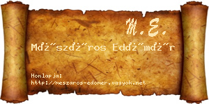 Mészáros Edömér névjegykártya